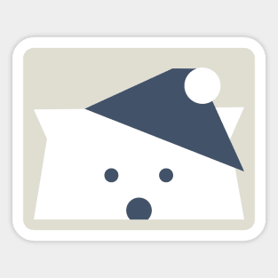 Peek-a-Boo Bear on Warm Gray with Navy Hat Sticker
